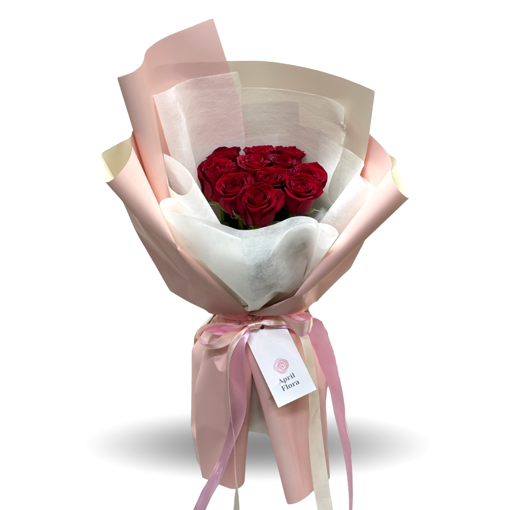 "Red Love" Stylish Bouquet Of Red Roses