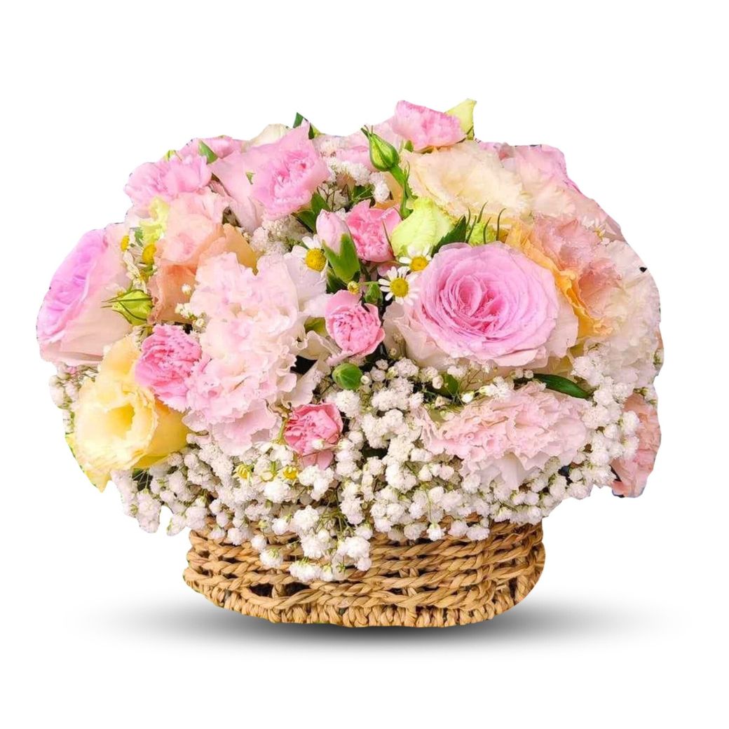 'Pinky Cherish' Flowers Basket - Phuket