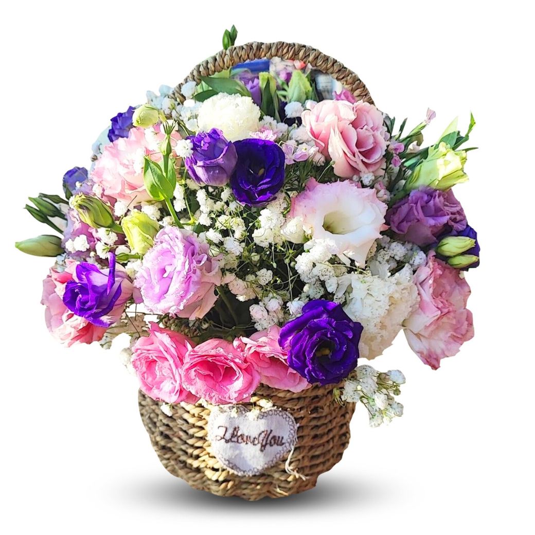 'Pinky Purple' Flowers Basket - Phuket