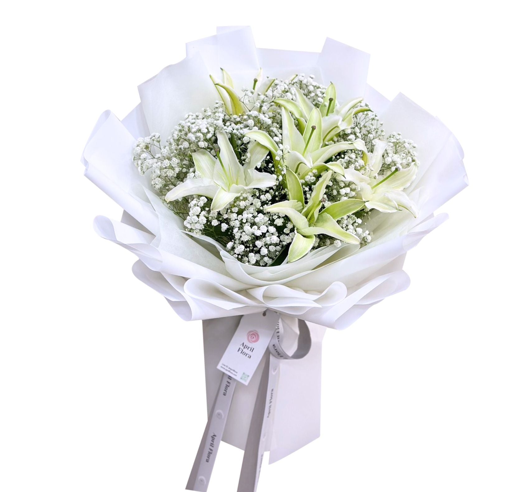 White lilies flowers bouquet 