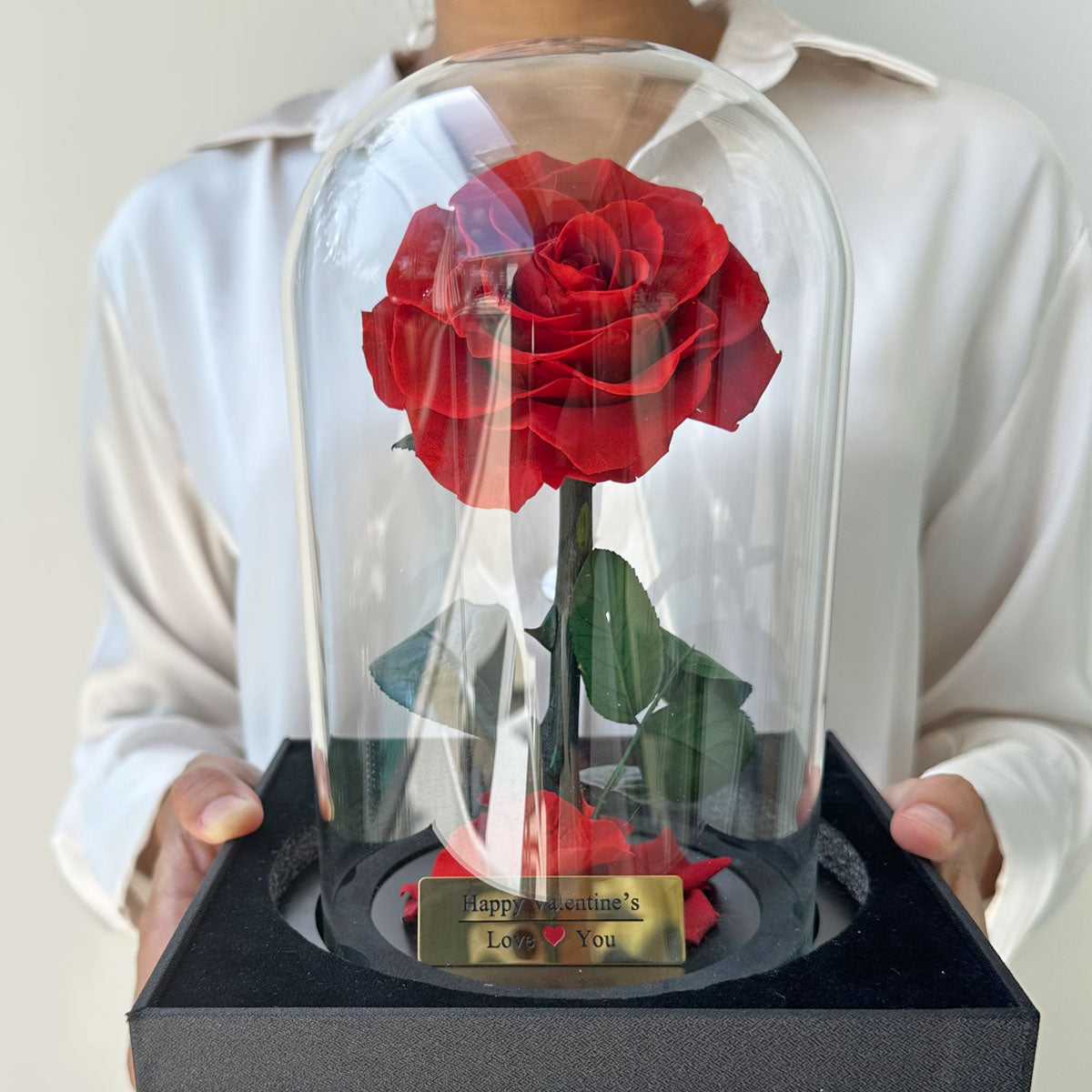 "Only You" Romantic Preserved Red Rose (H 22cm x W 15cm)