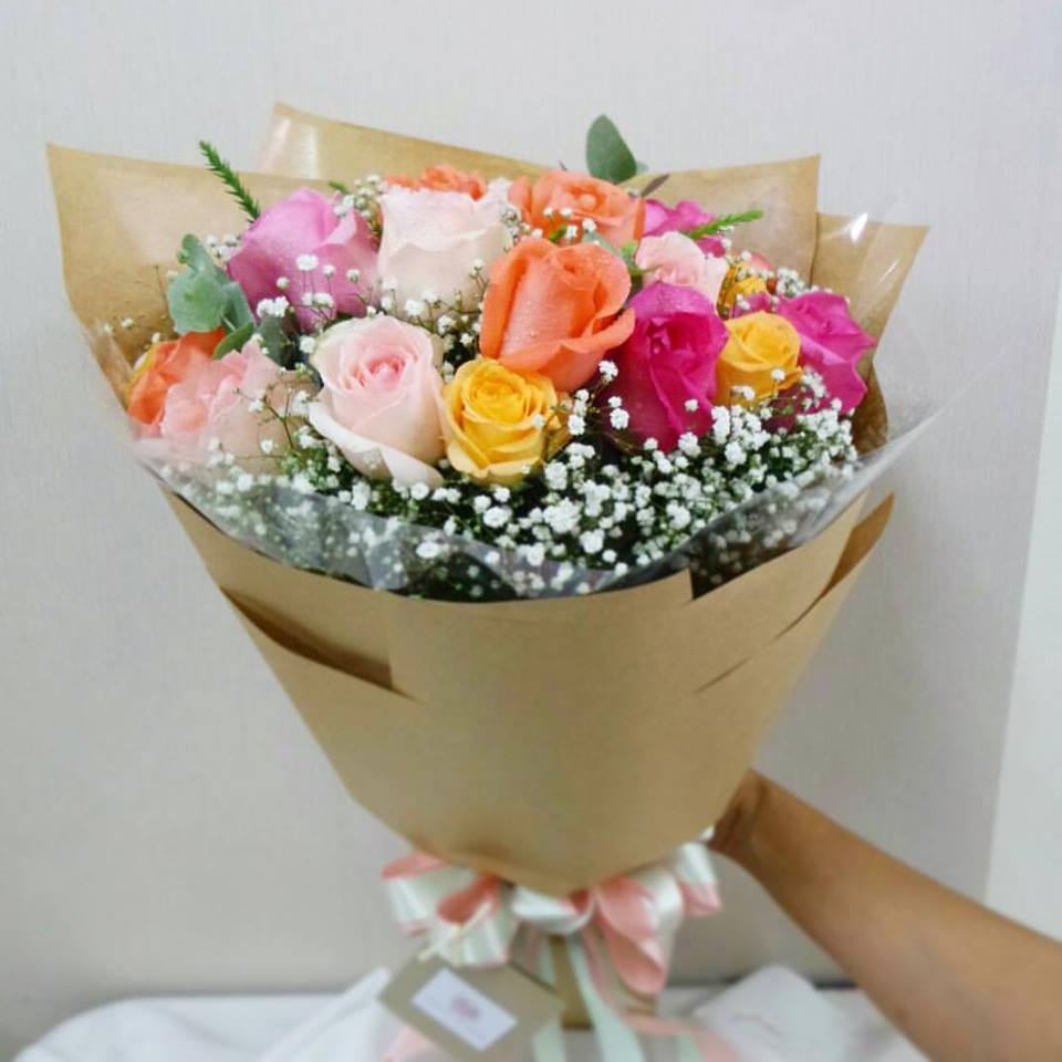 Magic Bouquet Of Pastel Roses And Lisianthus - April Flora