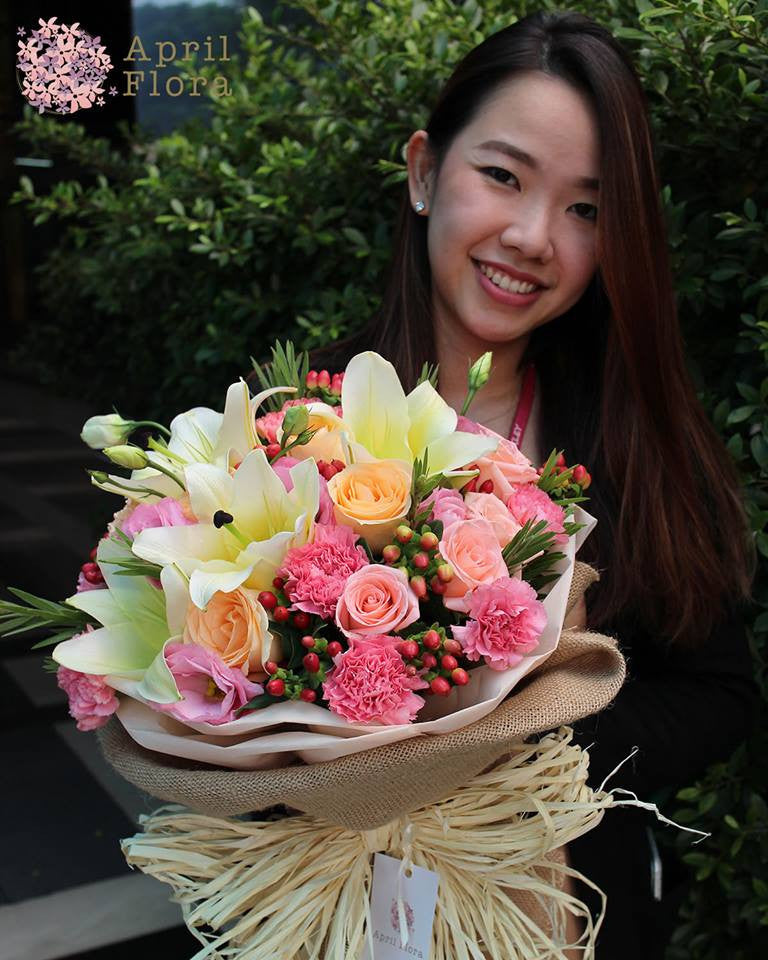 Tender Bouquet Of Lilies And Roses - April Flora