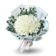 "Fairy Fleur" Bouquet of 100 white roses